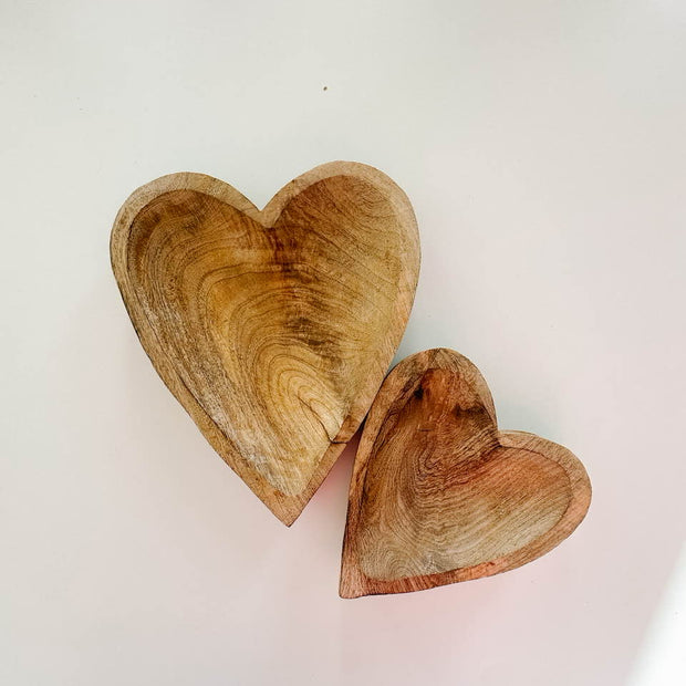 Set of 2 Carved Hearts
