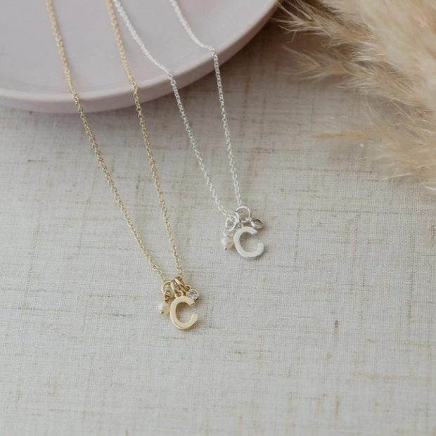 Initial Necklace Gold - C