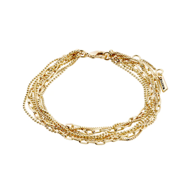 Lilly Layered Chain Bracelet - Gold 