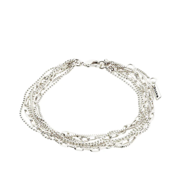 Lilly Layered Chain Bracelet -Silver