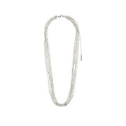 Lilly Layered Chain Necklace - Silver