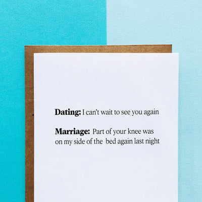Dating vs Married Greeting Card