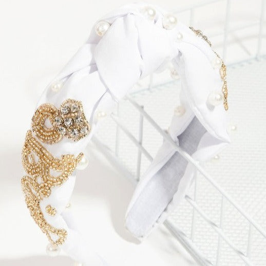 Embroidered Bride Headband