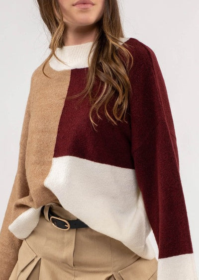 Rosewood Colour Block Sweater