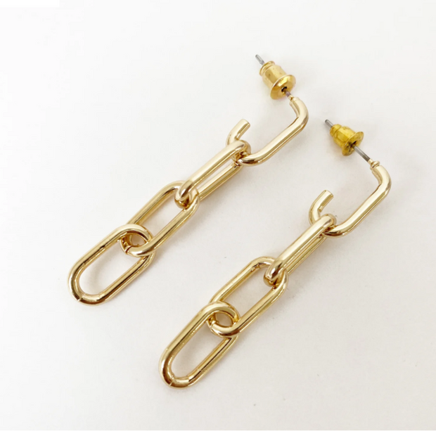 Chain Link Earrings Gold