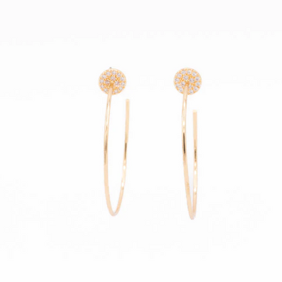 Gold Hoop Earrings with Crystals