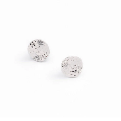 Textured stud earrings silver