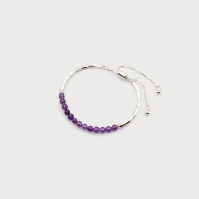 Delicate Adjustable Bracelet - Purple/Silver