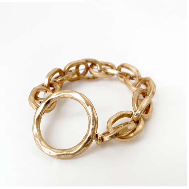 Link Bracelet with ring Gold