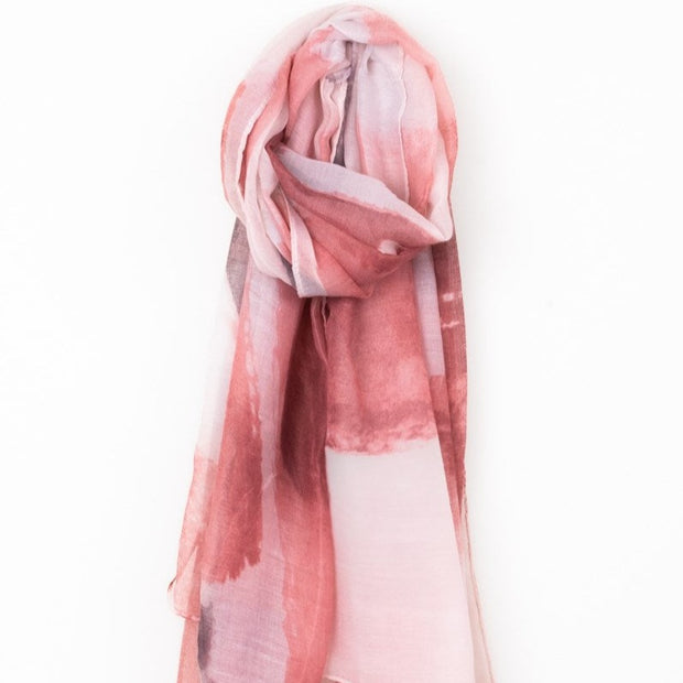 Pink Abstract Print Scarf