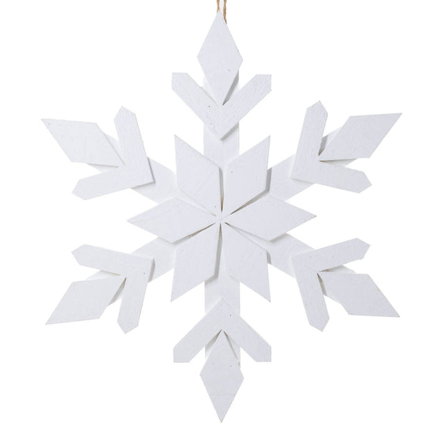 Wooden White Snowflake