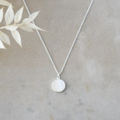 Alluring Mother Of Pearl Necklace - Silver