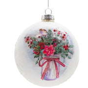 White Glass Painted Ornament
