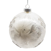 White Glass Painted Ornament