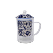 Blue Mosaic Glass Tea Mug