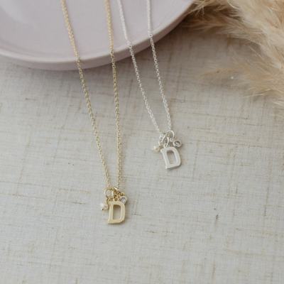 Initial Necklace Gold - D