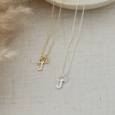 Initial Necklace Gold - J