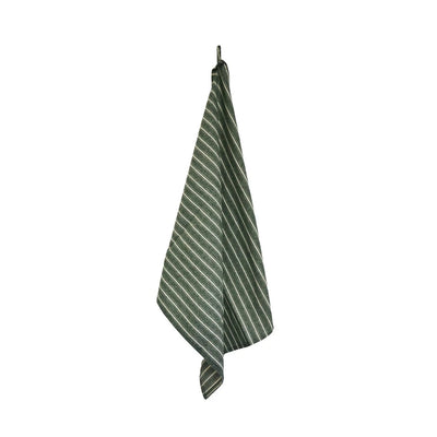 Green Striped Kitchen Towel