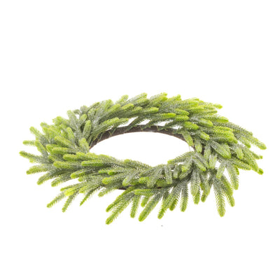 Green PVC Glittered Noble Fir Mini Wreath