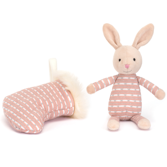 Jellycat Pink Shimmer Stocking Bunny