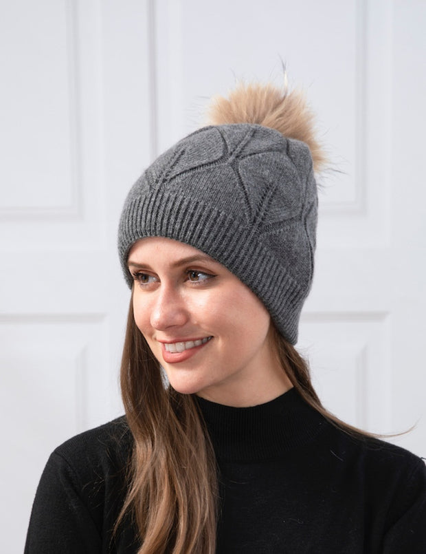 Wool Hat (Detachable Pompom)