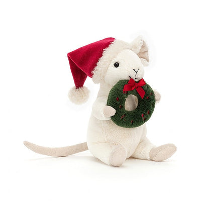 Jellycat I am Merry  Mouse with wreath