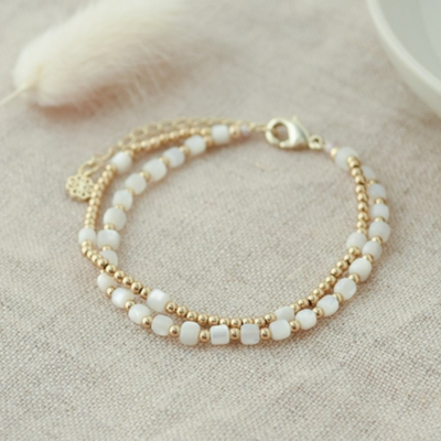 Meredith Mother of Pearl Bracelet- Gold