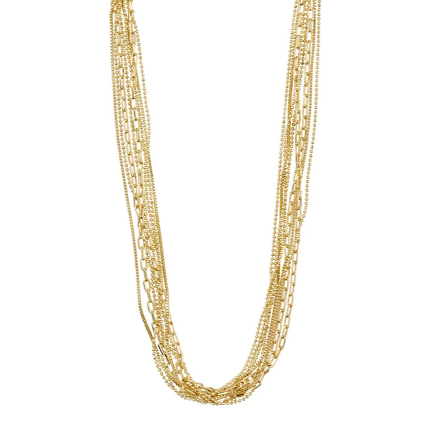 Lilly Layered Chain Necklace - Gold