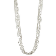 Lilly Layered Chain Necklace - Silver