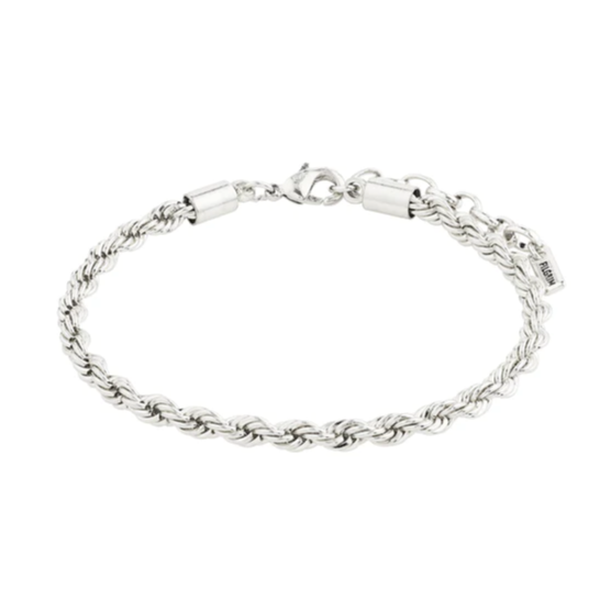 Pam Twisted Cord Chain Bracelet  - Silver