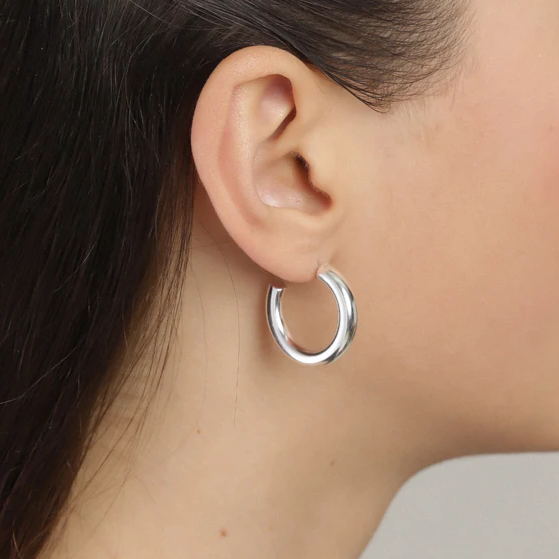 Maddie Small Chunky Hoops - Silver