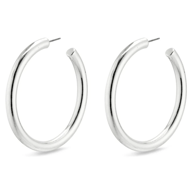 Maddie Large Chunky Hoops - Silver