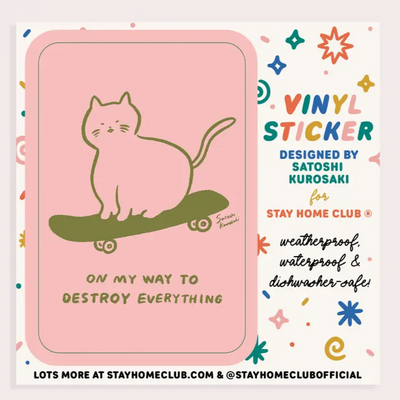 SK8 Cat Vinyl Sticker