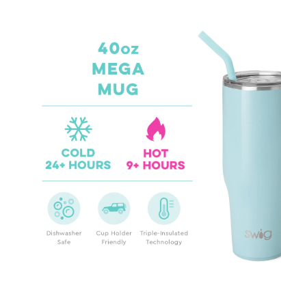 Swig Life Aquamarine Shimmer Mega Mug