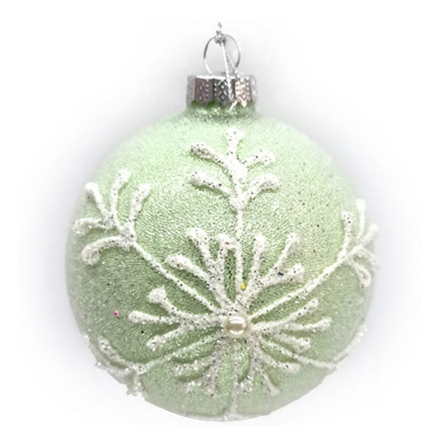 Green Glitter Snowflake Ornament