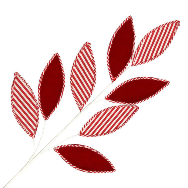 Red and White Striped Leaf Spray 