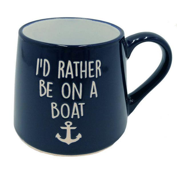 I'd rather be on a boat mug
