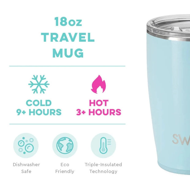 18oz Travel mug 9 plus hours cold 3 plus hours hot