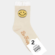 Happy Face Socks - Beige