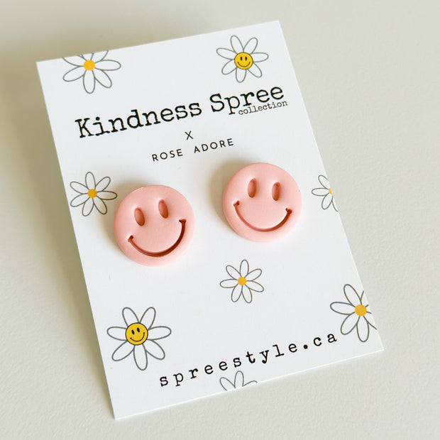 Kindness Spree X Rose Adore Happy Studs- Peach