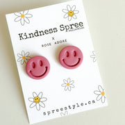 Kindness Spree X Rose Adore Happy Studs- Pink