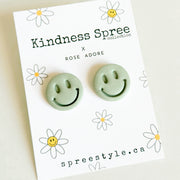 Kindness Spree X Rose Adore Happy Studs- Sage
