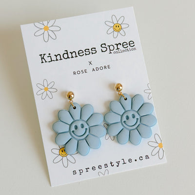 Kindness Spree X Rose Adore Happy Daisy Dangles - Dusty Blue