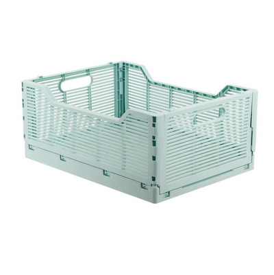 Seafoam Folding Storage Crate- Small