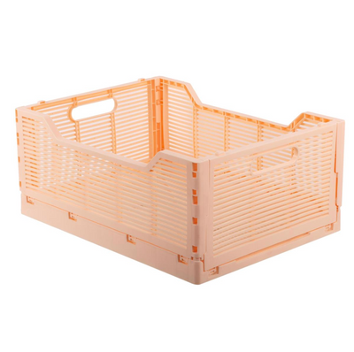 Peach Folding Storage Crate- Small