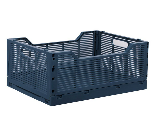 Navy Folding Storage Crate- Small