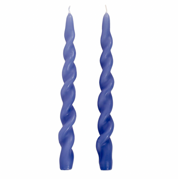 Denim Spiral Taper Candles